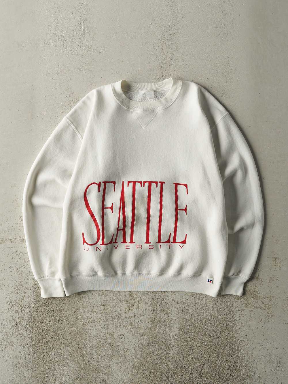 Vintage 80s White Russell Athletic Seattle Univer… - image 1