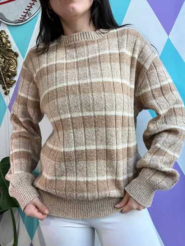 Vintage Tan Striped Sweater by Jantzen