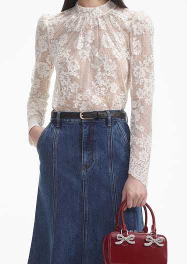 Managed by hewi Self Portrait Rhinestone Lace Top