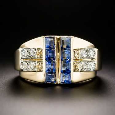 Retro Sapphire and Diamond Ring