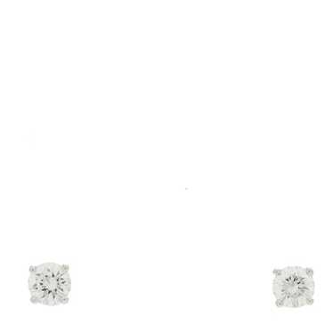 TIFFANY Platinum Diamond .36ctw Solitaire Earrings