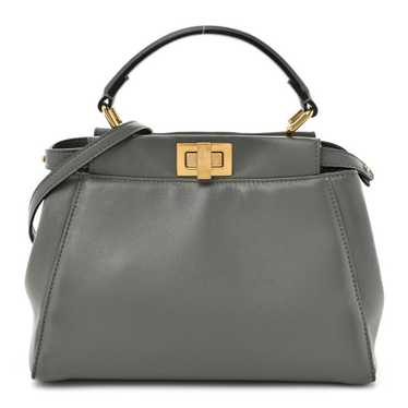 FENDI Nappa Mini Peekaboo Iconic Satchel Fumo