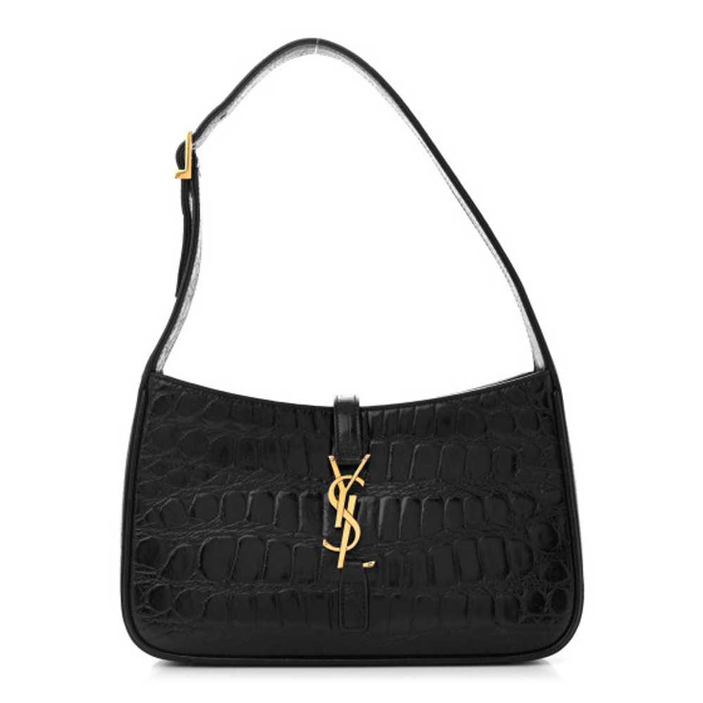 SAINT LAURENT Calfskin Crocodile Embossed LE 5 A … - image 1