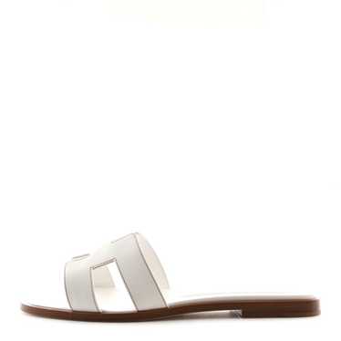 HERMES Box Calfskin Oran Sandals 38.5 White