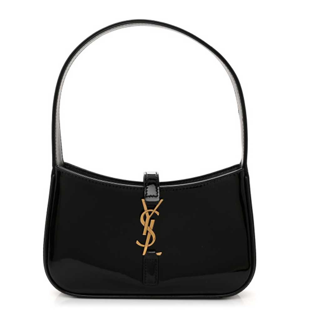 SAINT LAURENT Patent Calfskin Le 5 A 7 Mini Hobo … - image 1