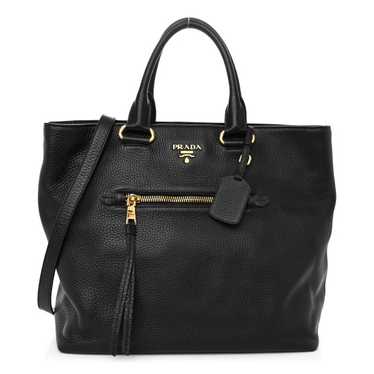 PRADA Vitello Daino Shopping Tote Black