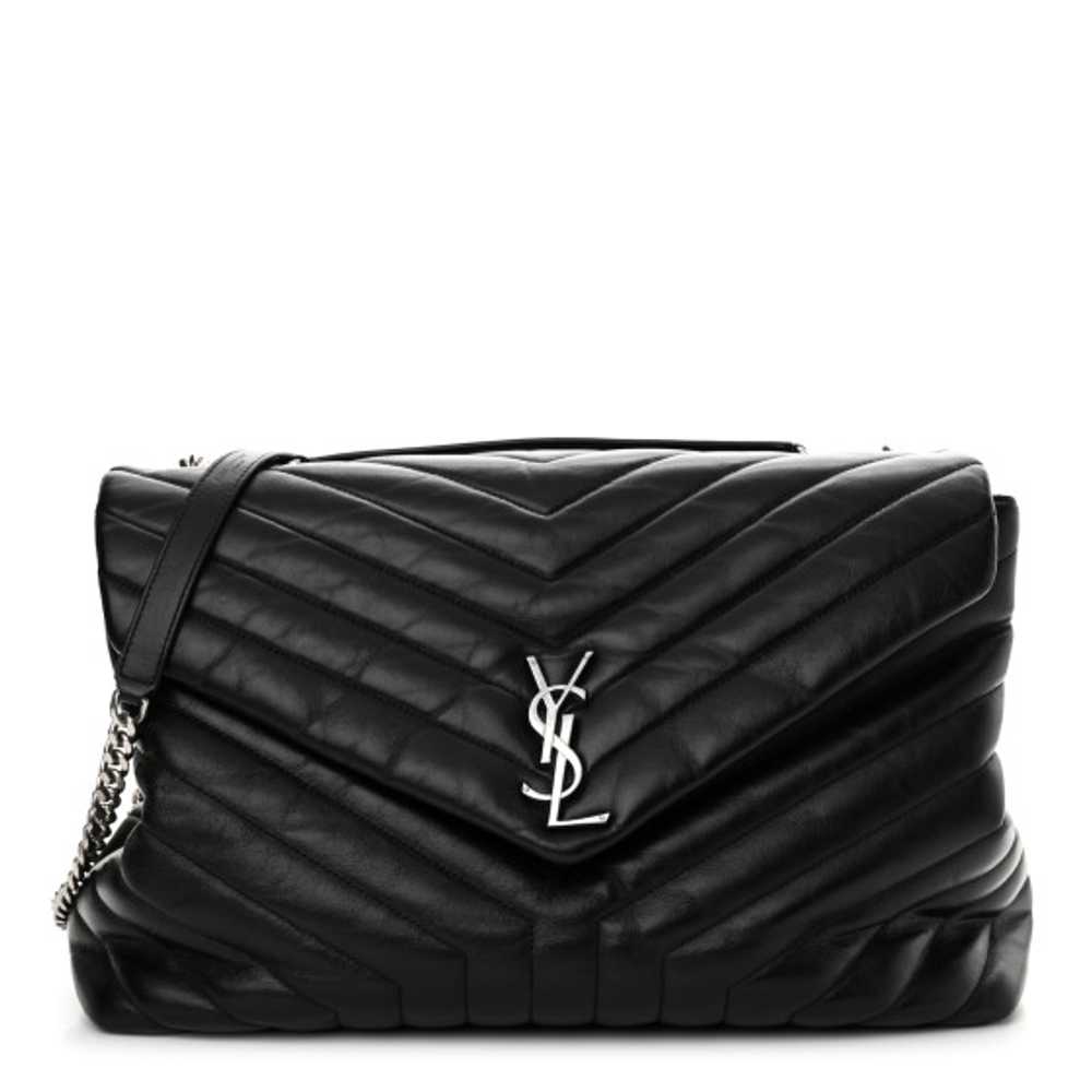 SAINT LAURENT Calfskin Y Quilted Monogram Large L… - image 1