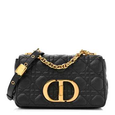 CHRISTIAN DIOR Calfskin Cannage Small Caro Bag Bla