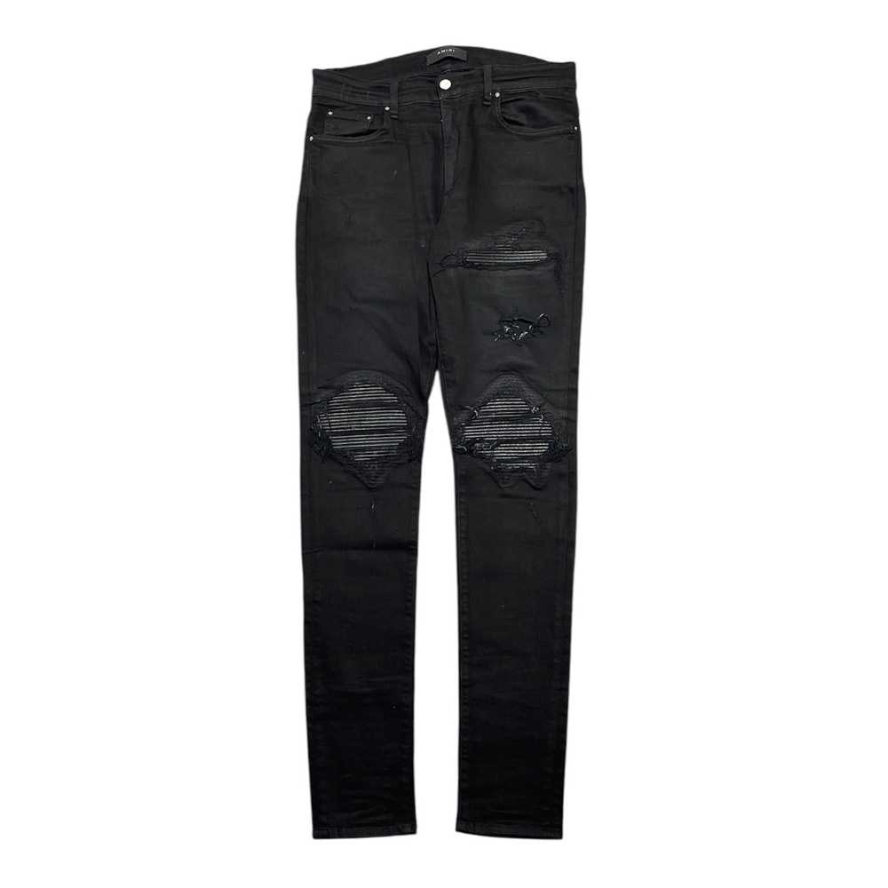 Amiri Amiri MX1 Leather Patch Jeans Black - image 1