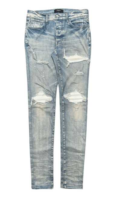 Amiri Amiri MX1 White Leather Patch Jeans Clay Ind