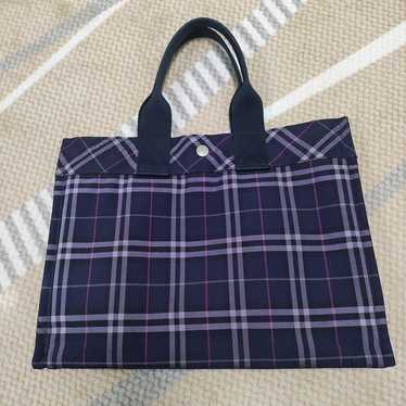 Burberry Blue Label Nylon Tote Bag Nova Check Navy - image 1