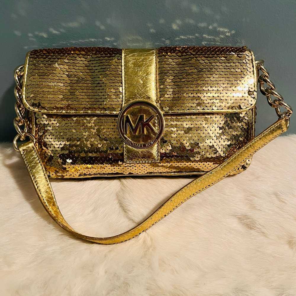 Michael Kors Bling Leather Sequin Shoulder Bag - image 2