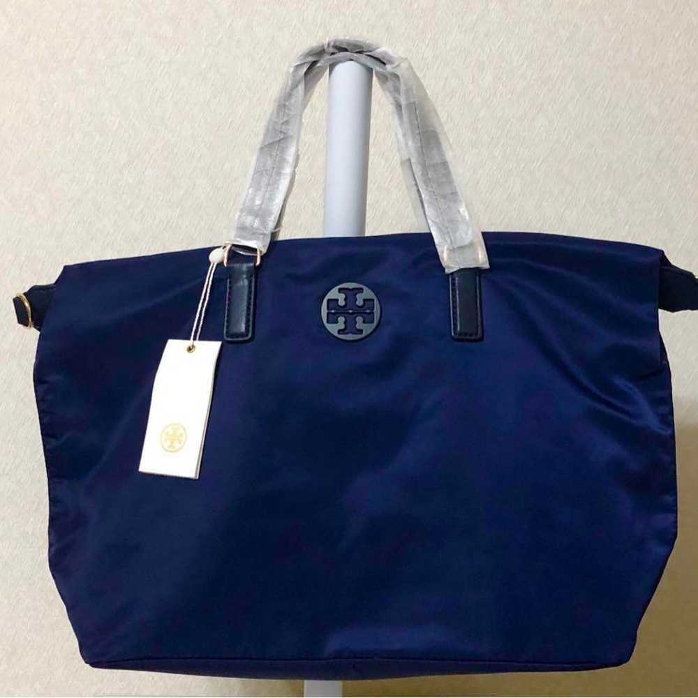 TORY BURCH Navy Shoulder Tote Bag Nylon - image 11