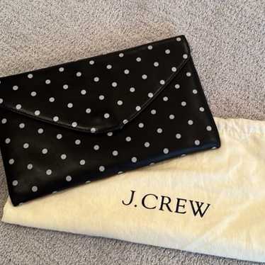 J.Crew Invitation Black and White Polka Dot Clutch