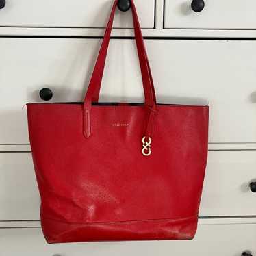 Cole Haan Red Leather Tote Bag