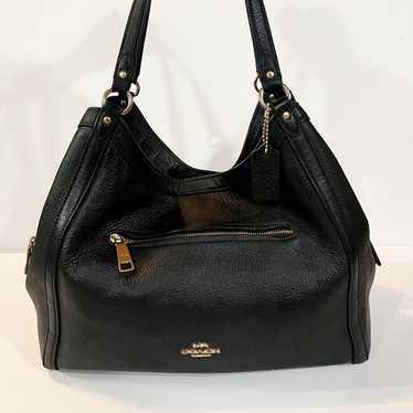 Coach Kristy Black Pebbled Leather Gold Hobo Lexy… - image 1