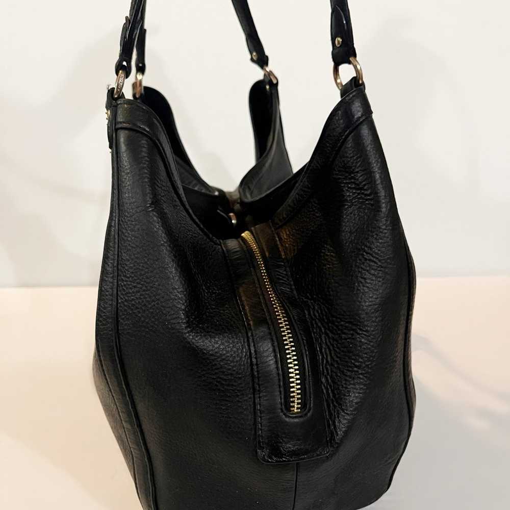 Coach Kristy Black Pebbled Leather Gold Hobo Lexy… - image 3