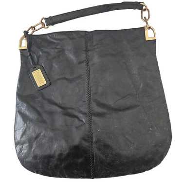 Badgley Mischka Large Black Leather Shoulder Bag … - image 1