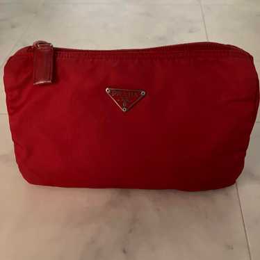 PRADA Red Nylon Pouch