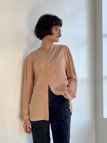 Armani Silk Button Down Blouse - Rose