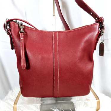 Vintage Coach 9326 (Slim Duffle) Red Leather Shou… - image 1