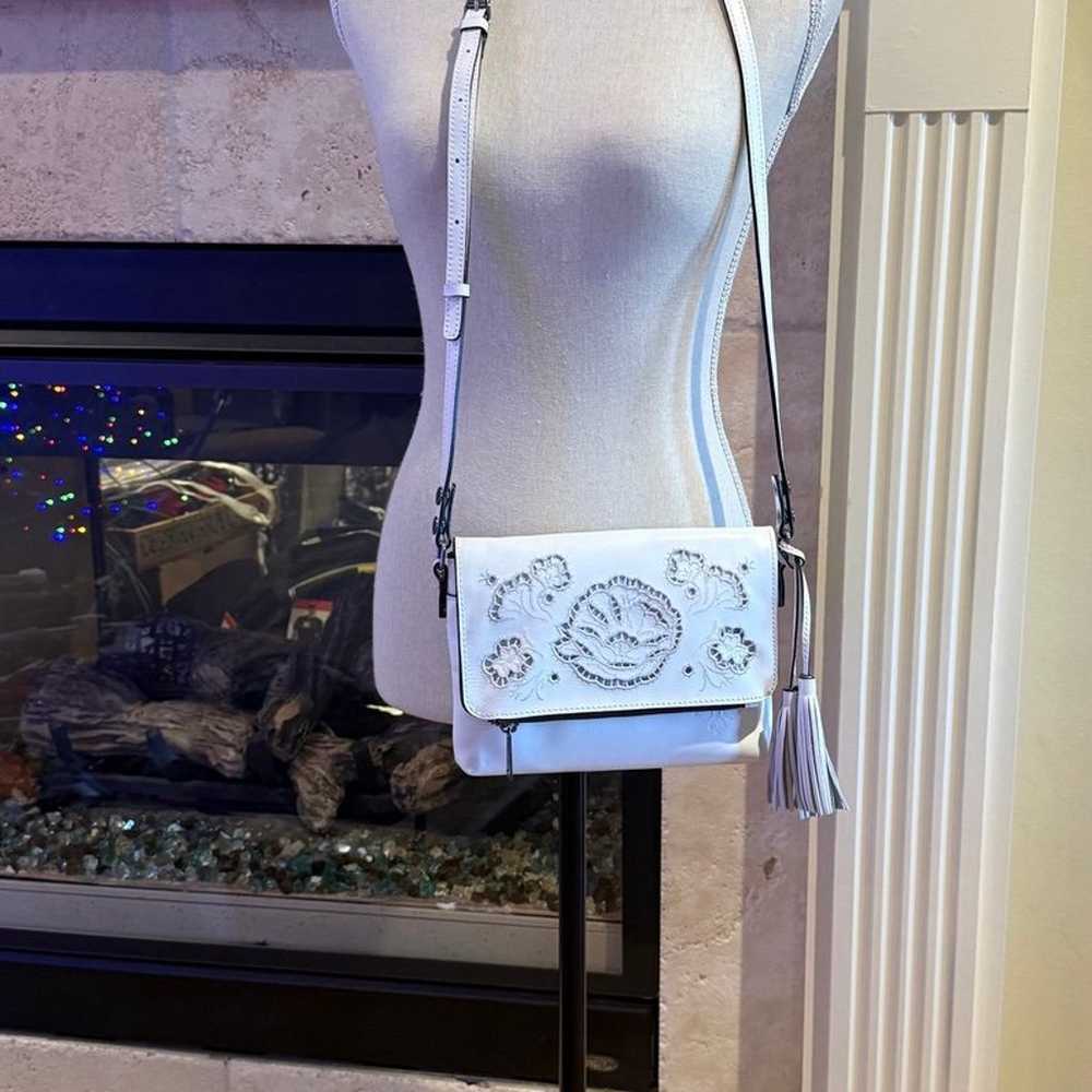 Patricia Nash Corfu Crossbody Leather White With … - image 12