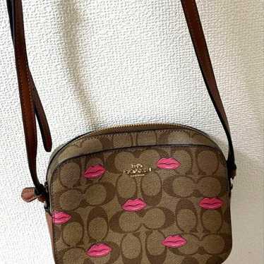 【Unused】COACH Small Shoulder Bag Lip Design Brown