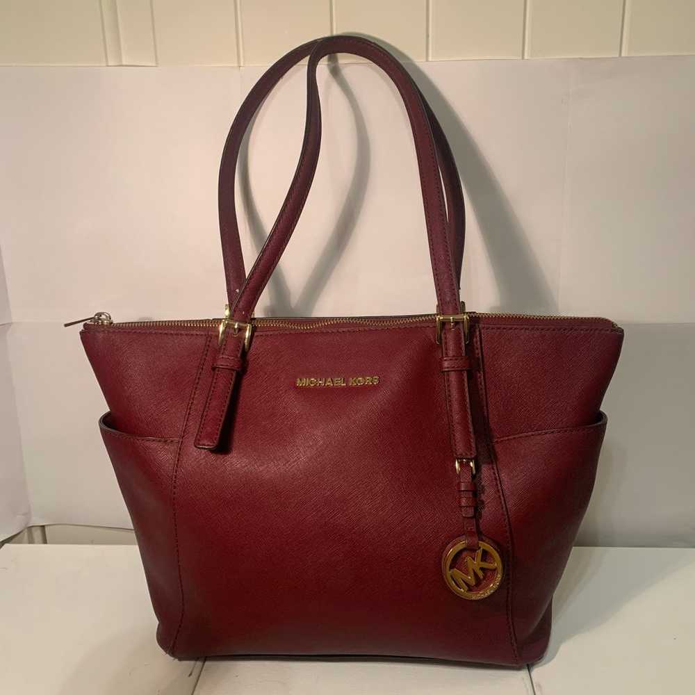 Michael KORS Burgundy Large Shoulder Bag - image 1