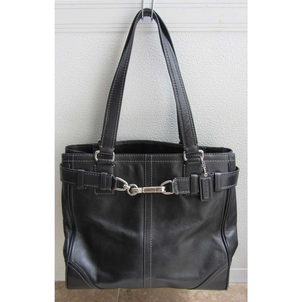 COACH Vintage Black Leather Hampton Satchel Tote … - image 1