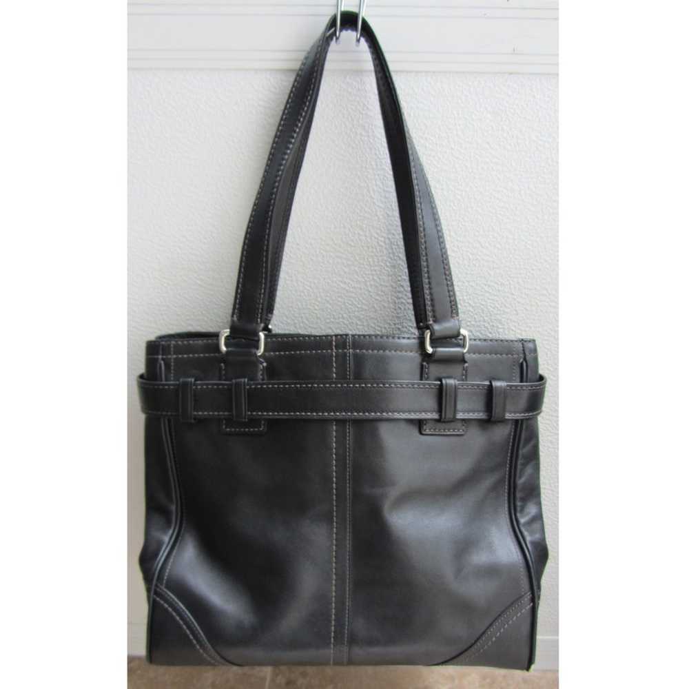 COACH Vintage Black Leather Hampton Satchel Tote … - image 3