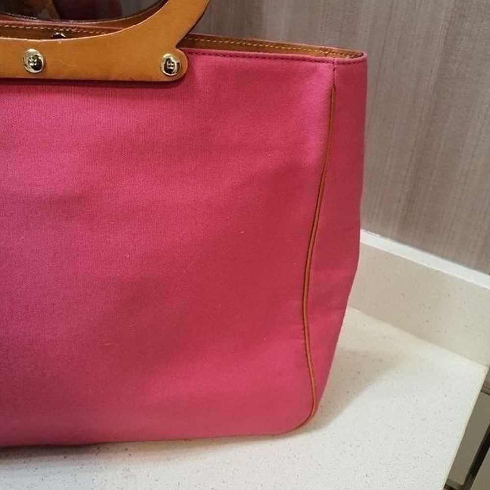 Kate Spade Rare Pink Canvas Leather Trim Tote Bag - image 5