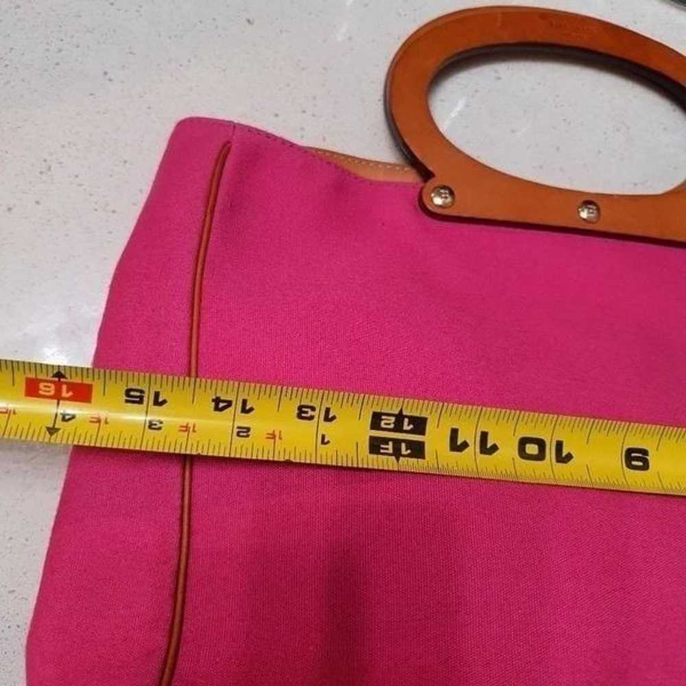 Kate Spade Rare Pink Canvas Leather Trim Tote Bag - image 6