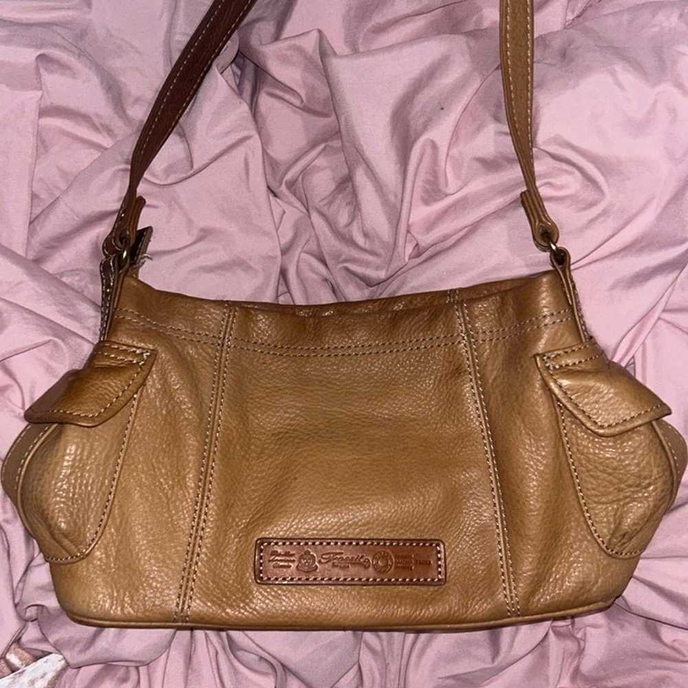 Authentic 1954 Fossil Leather Shoulder Bag #75082… - image 2