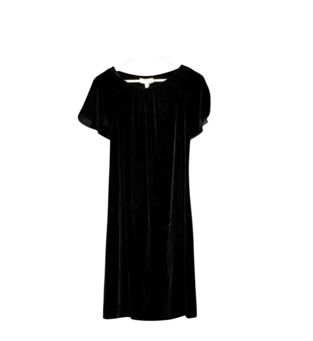 The White Company Black Silk Velvet Swing Dress U… - image 1