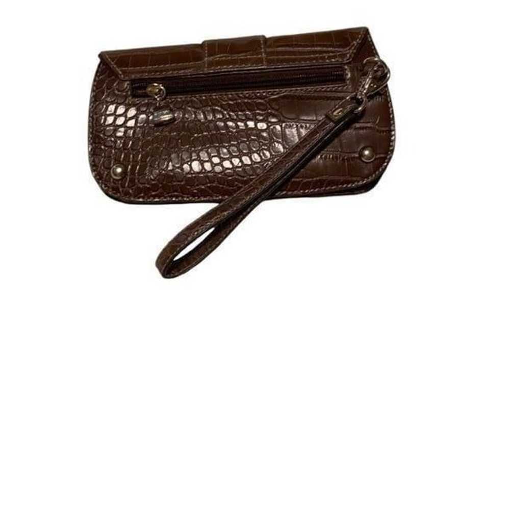 Kathy Van Zeeland Brown Croc Embossed Convertible… - image 2