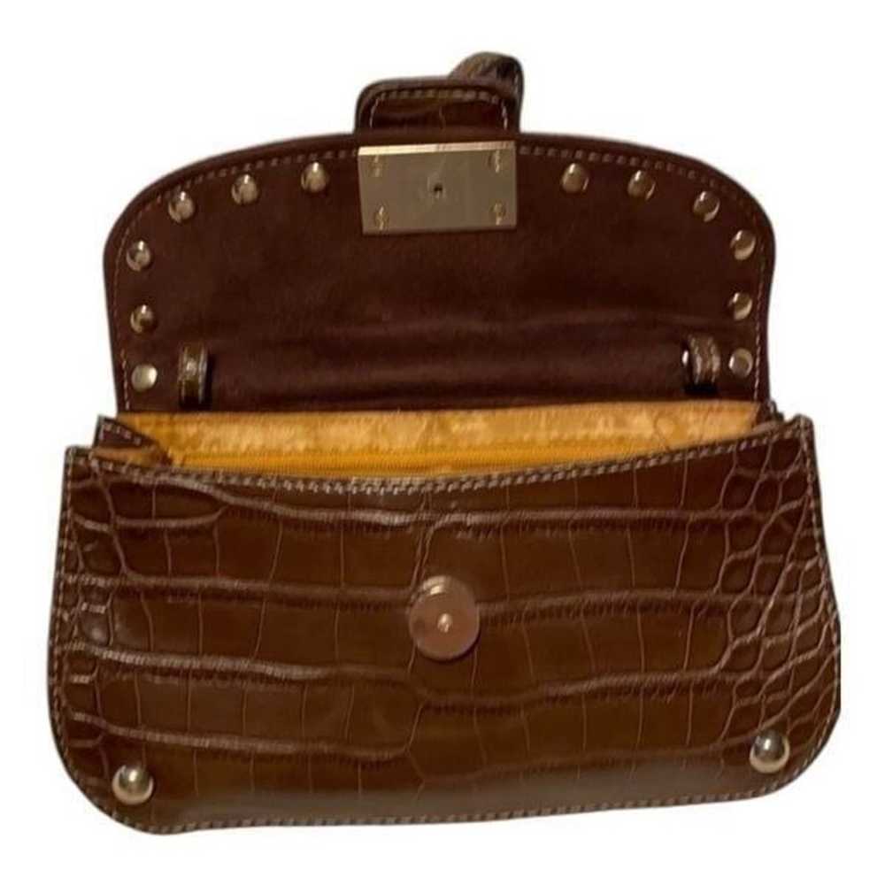 Kathy Van Zeeland Brown Croc Embossed Convertible… - image 4