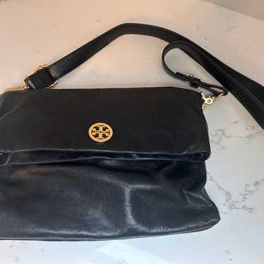 Tory Burch Black Leather Foldover