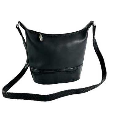 BRIGHTON Black Leather Bucket Shoulder Bag