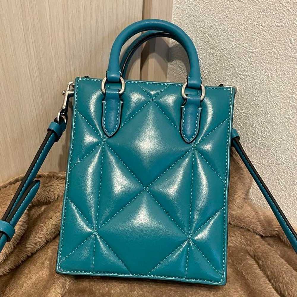 Coach Turquoise Quilted Shoulder Bag - image 2