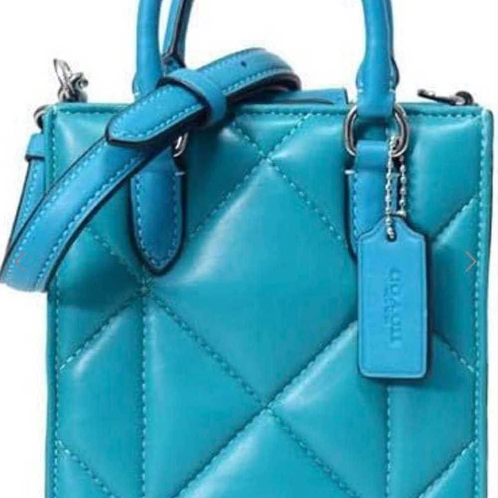 Coach Turquoise Quilted Shoulder Bag - image 7