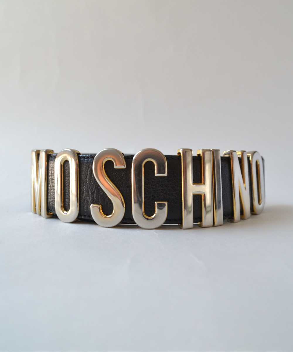 Black × Brave Belt × Moschino ✅ MOSCHINO Belt Lea… - image 2