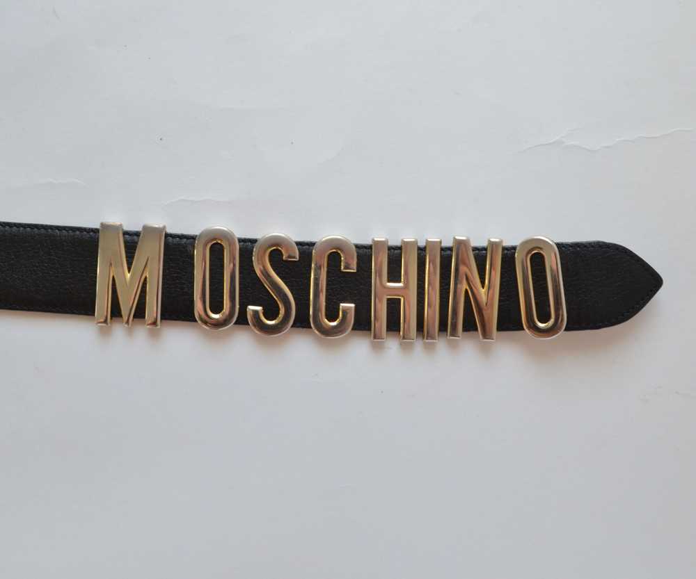 Black × Brave Belt × Moschino ✅ MOSCHINO Belt Lea… - image 4