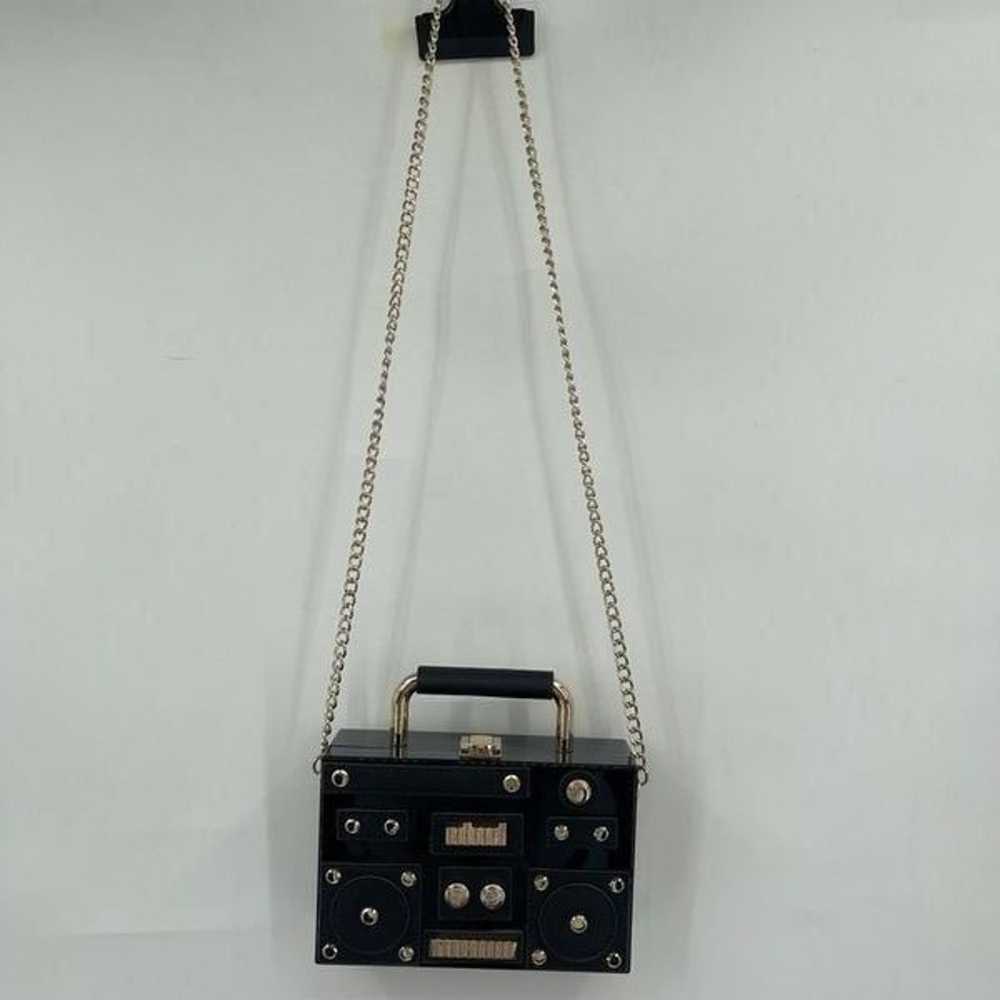 ZARA Black Hard Sided TFR Boombox Radio Mini Cros… - image 2