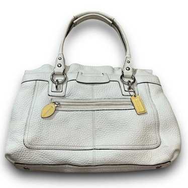 Vintage Coach White Pebbled Leather Penelope Ruff… - image 1