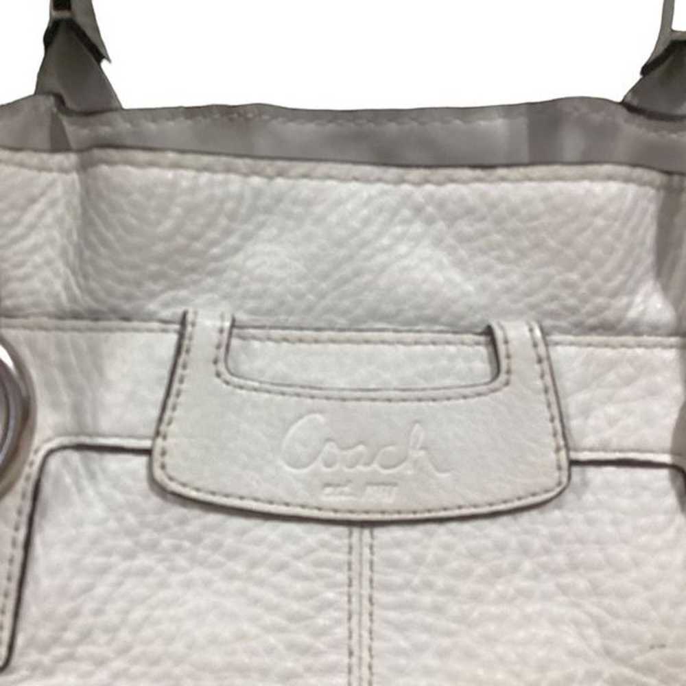 Vintage Coach White Pebbled Leather Penelope Ruff… - image 3