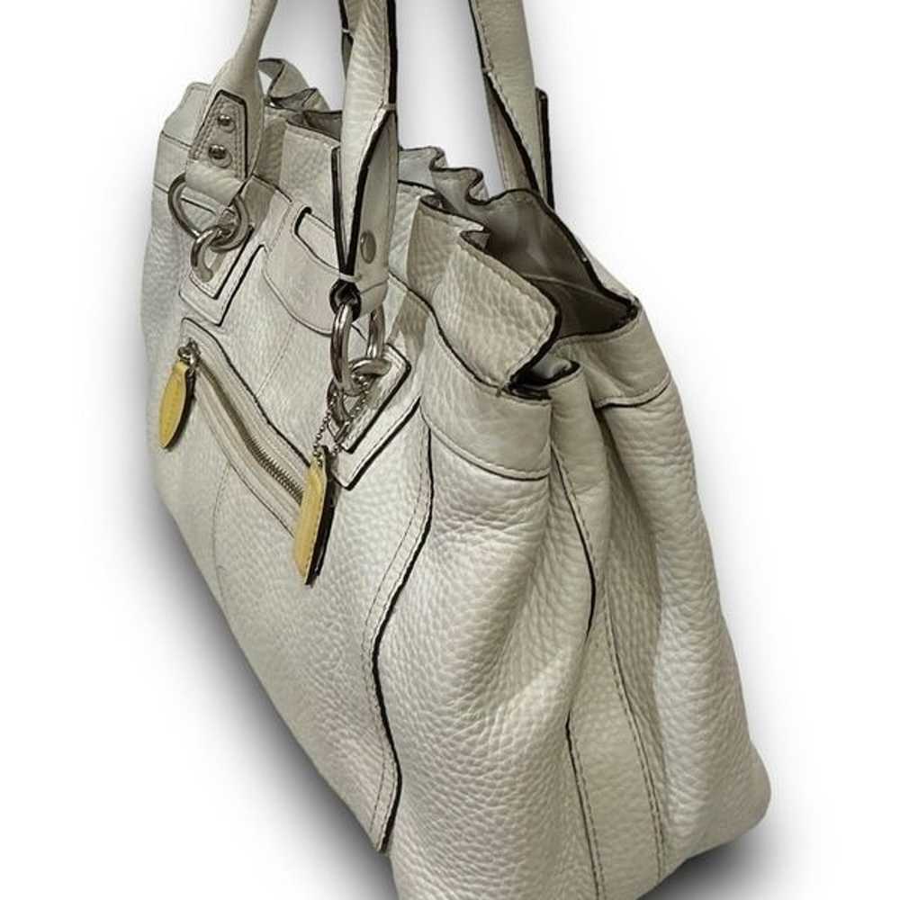 Vintage Coach White Pebbled Leather Penelope Ruff… - image 6