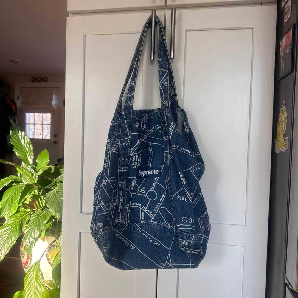 Supreme Gonz Map denim tote bag - image 1