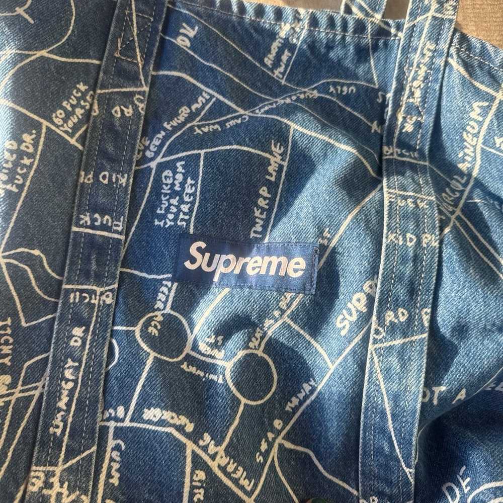 Supreme Gonz Map denim tote bag - image 5