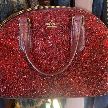 Kate Spade Laurel Way Mini Riley Burgundy Glitter 