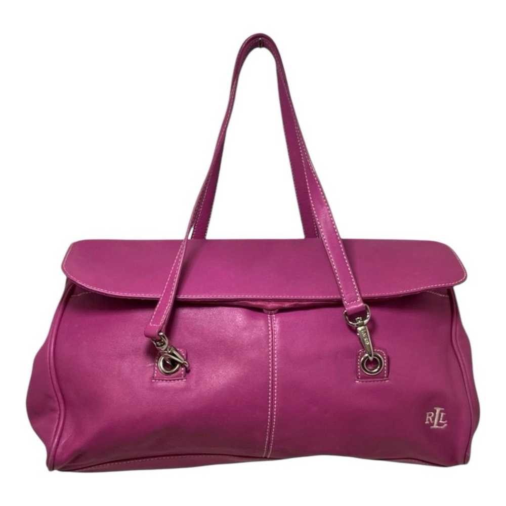 Vintage Lauren Ralph Lauren Pink Leather Satchel … - image 1